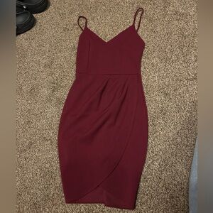 Burgundy Spaghetti Strap Dress